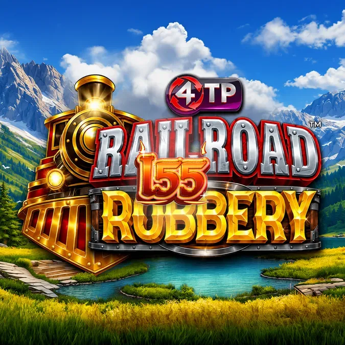 Interface do jogo 4TP Railroad Robbery mostrando os rolos e o trem acima